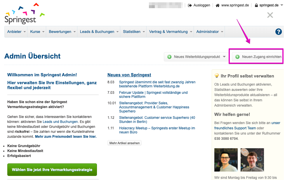 Wie manage ich unsere Benutzer und füge neue Benutzer hinzu? - Springest Support - DE für ...